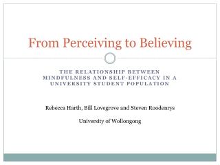 From Perceiving to Believing