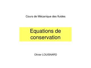 Equations de conservation