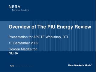 Overview of The PIU Energy Review