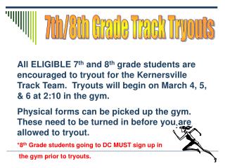 7th/8th Grade Track Tryouts
