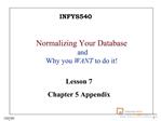 Normalizing Your Database