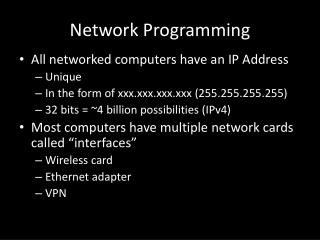 Network Programming