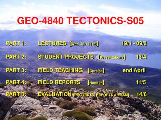 GEO-4840 TECTONICS-S05