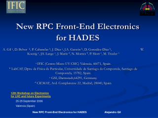 New RPC Front-End Electronics for HADES