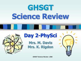 GHSGT Science Review