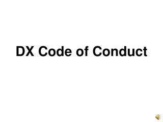 DX Code of Conduct