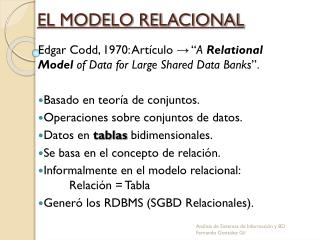 EL MODELO RELACIONAL