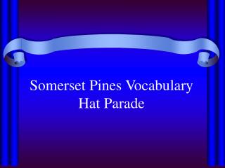 Somerset Pines Vocabulary Hat Parade