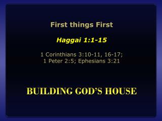 Building god’s house