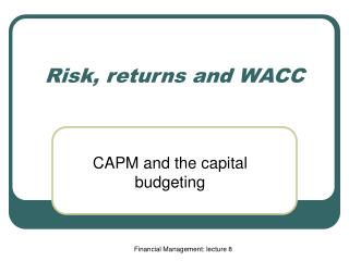 Risk, returns and WACC