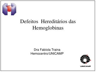 Defeitos Hereditários das Hemoglobinas
