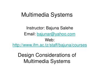 Multimedia Systems