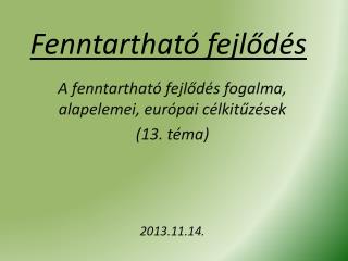 Fenntartható fejlődés