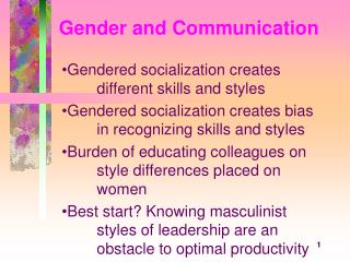 Gender and Communication