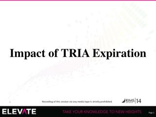 Impact of TRIA Expiration