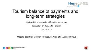 Tourism balance of payments and long-term strategies