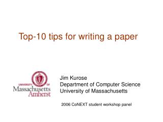 Top-10 tips for writing a paper