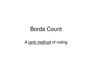 Borda Count