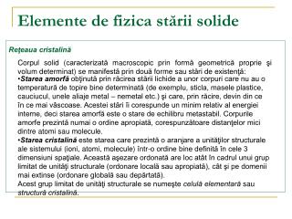 Elemente de fizica stării solide