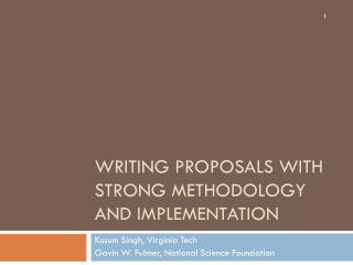 Writing Proposals with Strong Methodology and Implementation