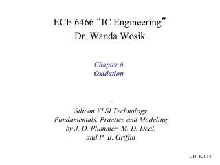 ECE 6466 “ IC Engineering ” Dr. Wanda Wosik
