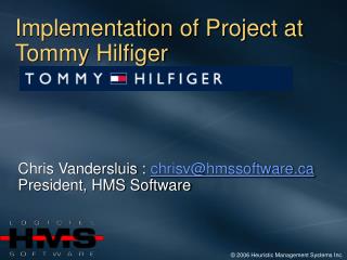 Implementation of Project at Tommy Hilfiger