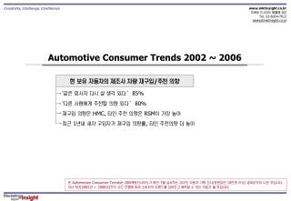 Automotive Consumer Trends 2002 ~ 2006