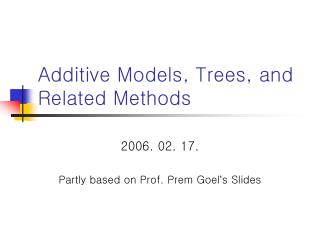 Additive Models, Trees, and Related Methods