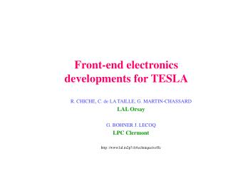 Front-end electronics developments for TESLA