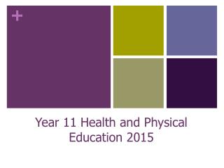 Year 11 Health and Physical Education 2015