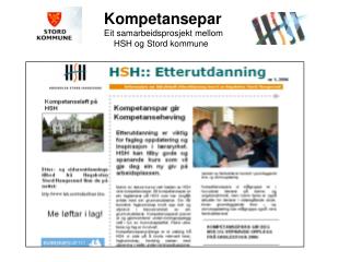 Kompetansepar Eit samarbeidsprosjekt mellom HSH og Stord kommune