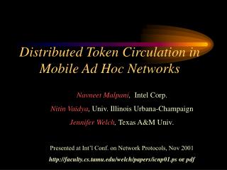 Distributed Token Circulation in Mobile Ad Hoc Networks