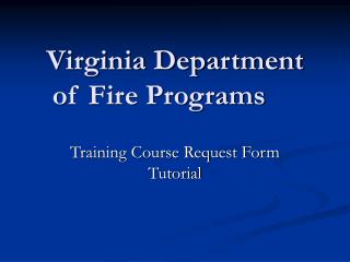 Virginia Department of Fire Programs