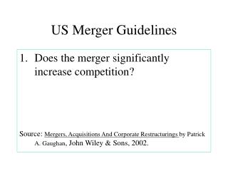 US Merger Guidelines