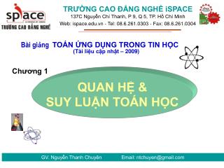 GV. Nguyễn Thanh Chuyên Email: ntchuyen@gmail