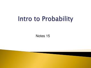 Intro to Probability