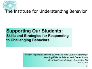 The Institute for Understanding Behavior