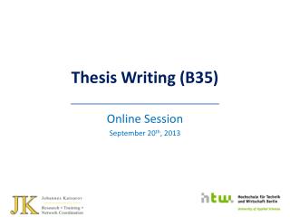 Thesis Writing (B35)