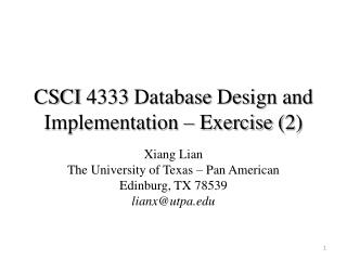 CSCI 4333 Database Design and Implementation – Exercise (2)