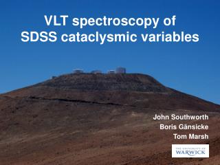 VLT spectroscopy of SDSS cataclysmic variables