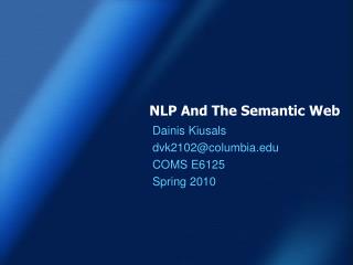 N LP And The Semantic Web