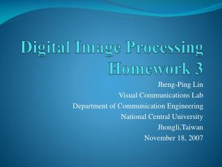 Digital Image Processing Homework 3