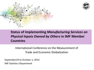 International Conference on the Measurement of Trade and Economic Globalization