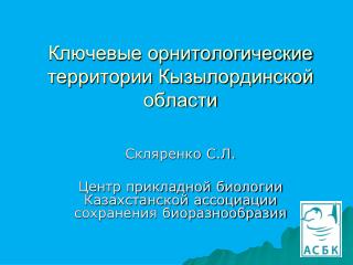 Ключевые орнитологические территории Кызылординской области