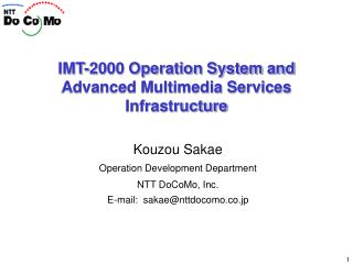 IMT-2000 Operation System and Advanced Multimedia Services Infrastructure