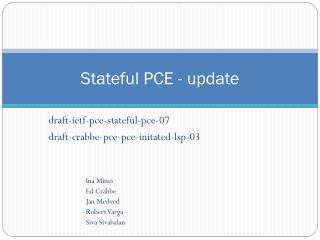 Stateful PCE - update