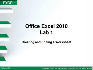 Office Excel 2010 Lab 1