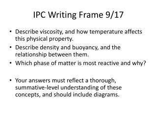 IPC Writing Frame 9/17