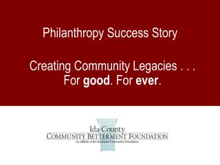 Philanthropy Success Story