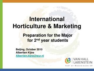 International Horticulture &amp; Marketing